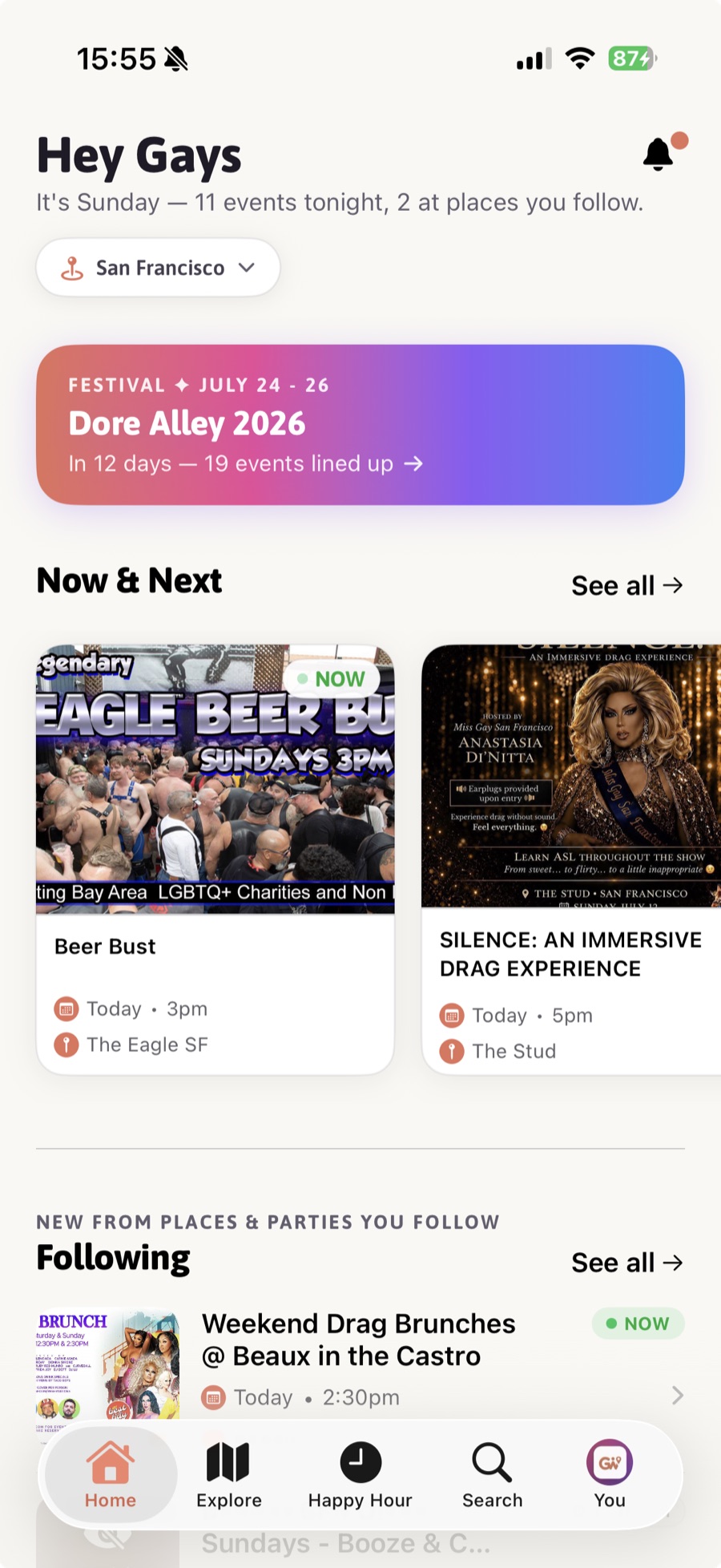 GayWhere app — events near you